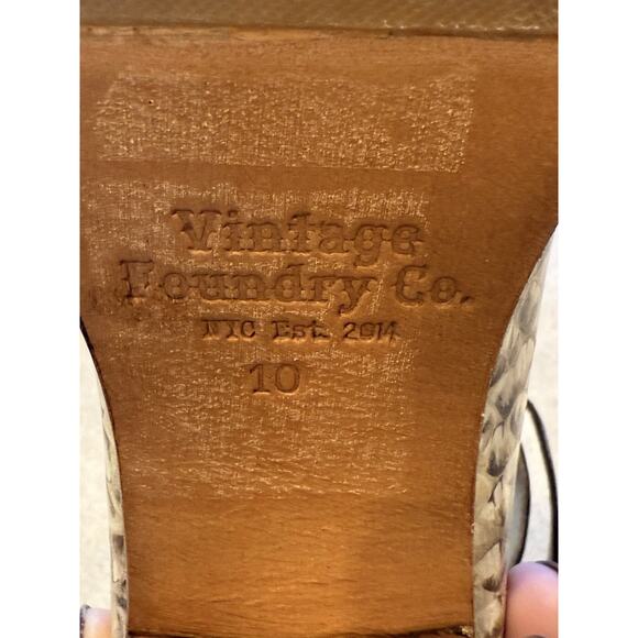 Vintage Foundry Co. Women's 10 Odessa Strappy Snakeskin Heeled Open Toe Shoe - Picture 6 of 9